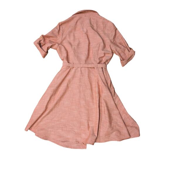 Sharagano Collared Short Tie Waist Dress Size 14 - Picture 7 of 8